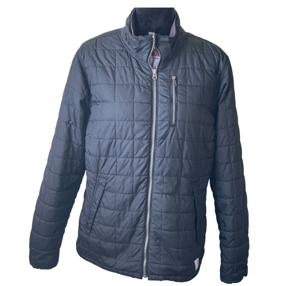 CARHARTT WOMEN BLACK AMORET QUILTED & FLANNEL LINED JACKET SZ LG